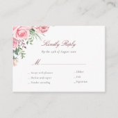 Rosenrosen Budget Hochzeit RSVP Karte Gehäuse (Vorderseite)