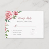Rosenrosen Budget Hochzeit RSVP Karte Gehäuse (Vorderseite)
