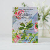 Rosenrosen, elegant, Aquarell Einladung (Stehend Vorderseite)