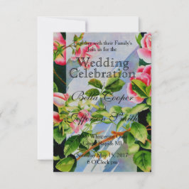 Rosenrosen, elegant, Aquarell Einladung