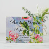 Rosenrosen, elegant, Aquarell Einladung (Stehend Vorderseite)