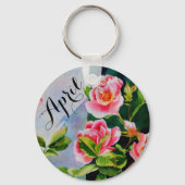 Rosenrosen, elegant, Aquarell Schlüsselanhänger (Vorderseite)