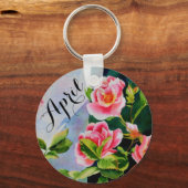 Rosenrosen, elegant, Aquarell Schlüsselanhänger (Vorderseite)
