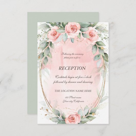 Rosenrosen-Empfang Einladung (Vorne/Hinten)