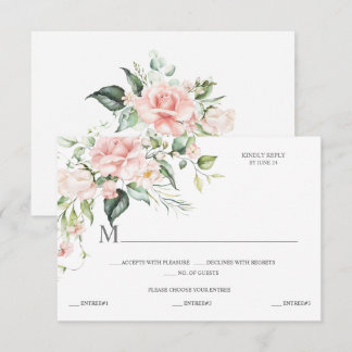 Rosenrosen Eukalyptus Botanisch RSVP Karte