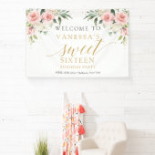 Rosenrosen Eukalyptus-Gold, elegant, rosa, süß 16 Banner (InSitu)