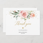 Rosenrosen Eukalyptus Goldhochzeit Dankeskarte (Vorne/Hinten)