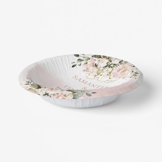 Rosenrosen Eukalyptus-Grüngold Pappteller (Gewinkelt)