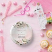 Rosenrosen Eukalyptus-Grüngold Pappteller (Party)