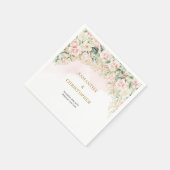 Rosenrosen-Eukalyptus-Hochzeit Serviette (Ecke)