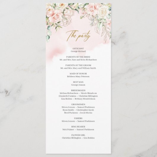 Rosenrosen Eukalyptus-Imitate Gold Programm (Rückseite)