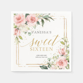 Rosenrosen Eukalyptusgold Edelweiß 16 Serviette