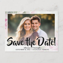 Rosenrosen-Foto Save the Date Hochzeit Postkarte
