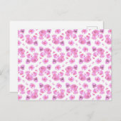 Rosenrosen Gemusterte Postkarte (Vorne/Hinten)