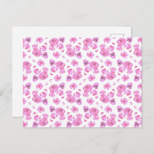 Rosenrosen Gemusterte Postkarte (Vorne/Hinten)