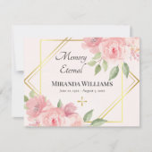 Rosenrosen, griechisch-orthodoxe Beerdigung Dankeskarte (Vorderseite)