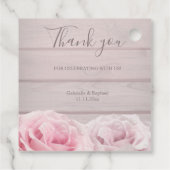 Rosenrosen-Hochzeit mit echtem Rosa Geschenkanhänger (Rückseite)