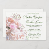 Rosenrosen Hochzeitssache Einladung (Vorne/Hinten)