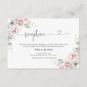 Rosenrosen Hochzeitszeremonie Empfang Card Begleitkarte (Vorderseite)