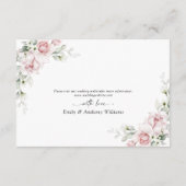 Rosenrosen Hochzeitszeremonie Empfang Card Begleitkarte (Rückseite)