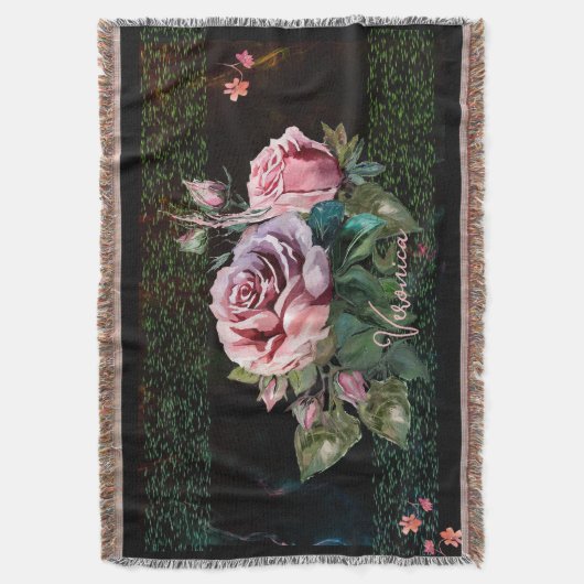 Rosenrosen in schwarz decke (Vorderseite Vertikal)