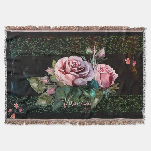 Rosenrosen in schwarz decke (Vorderseite)