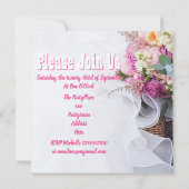 Rosenrosen Junggeselinnen-Abschied Einladung (Rückseite)