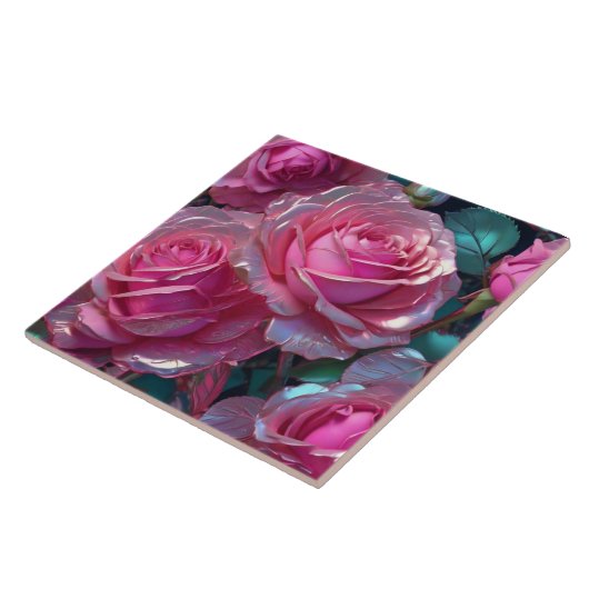 Rosenrosen Keramik Tile Fliese (Seite)