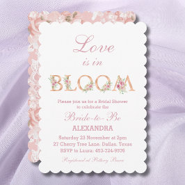 Rosenrosen-Liebe ist im Brautparty Blüten Einladung