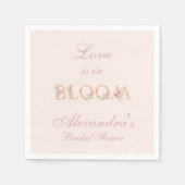 Rosenrosen-Liebe ist im Brautparty Blüten Serviette (Vorderseite)