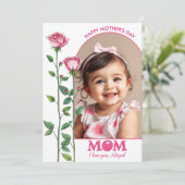 Rosenrosen Liebe MAMA Muttertagsfest Foto Feiertagskarte (Stehend Vorderseite)