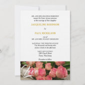 Rosenrosen-Liebe Rose Gold Weiß Einladung (Vorderseite)