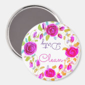 Rosenrosen mit Lila Magnet (Vorderseite/Rückseite)