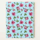 Rosenrosen-Oberflächendesign auf blauem Planen Planer (Rückseite)