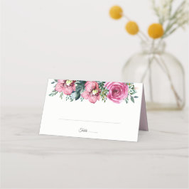 Rosenrosen-Orchideen Hochzeit mit Blumen Platzkarte