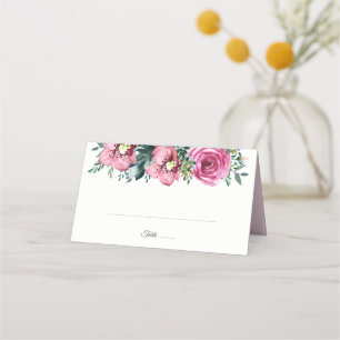Rosenrosen-Orchideen Hochzeit mit Blumen Platzkarte