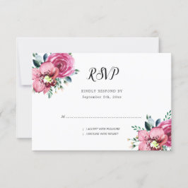 Rosenrosen-Orchideen Hochzeiten RSVP Karte