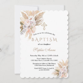 Rosenrosen Pampas Grass Taufe Einladung