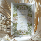 Rosenrosen Romantische Jugendstil-Hochzeit Folieneinladung