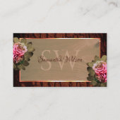 Rosenrosen, rosa Blütenrosen, Rustikale Holzbaum B Visitenkarte (Vorderseite)
