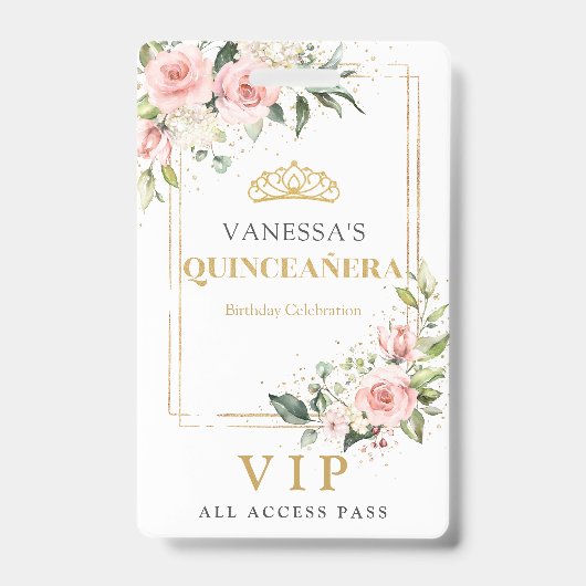 Rosenrosen, Rosa Boho Ausweis (Front)