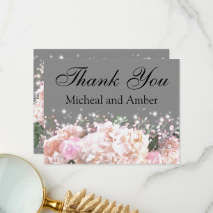 Rosenrosen, rosa Hydrangeas Dankeskarte