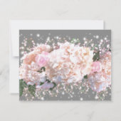 Rosenrosen, rosa Hydrangeas Dankeskarte (Rückseite)