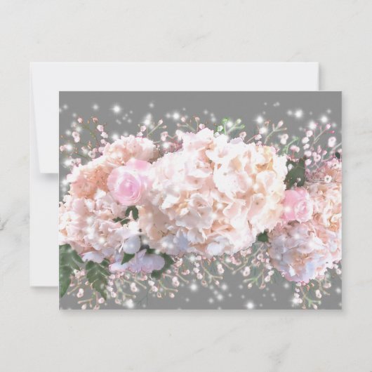 Rosenrosen, rosa Hydrangeas Dankeskarte (Rückseite)