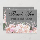 Rosenrosen, rosa Hydrangeas Dankeskarte (Vorne/Hinten)