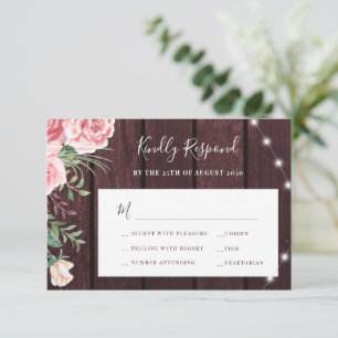 Rosenrosen, rosa, rosa, rosa, rosa, rosa, rosa, bo RSVP karte