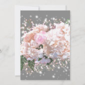 Rosenrosen, rosa, rosa, rosa, rosa und grau einladung (Rückseite)