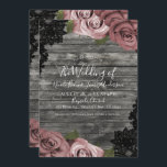 Rosenrosen, rosa Rustikal-Rustikal Einladung<br><div class="desc">Passen Sie auf jede gewollt Weise an.</div>