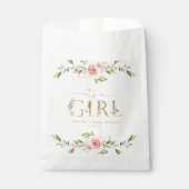 Rosenrosen, Rose, Eukalyptus, Baby-Dusche Geschenktütchen (Vorderseite)