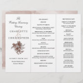 Rosenrosen Rose Tri-Fold Hochzeitsprogramm (Vorne/Hinten)